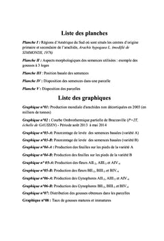 Contribution à la croissance/développement chez Arachis hypogaea L.