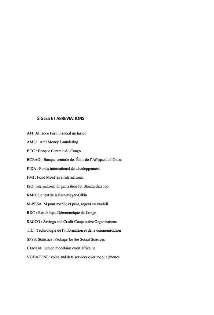 Mobile money et inclusion financière dans la ville de Bukavu