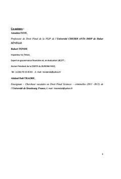 BLANCHIMENT DE CAPITAUX ET FINANCEMENT DU TERRORISME