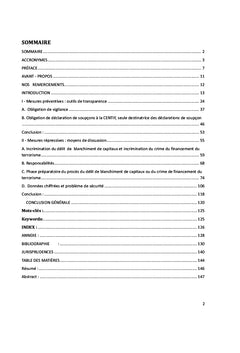 BLANCHIMENT DE CAPITAUX ET FINANCEMENT DU TERRORISME
