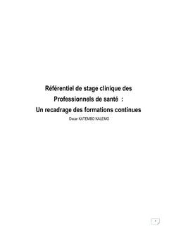 Référentiel de stage clinique des professionnels de santé