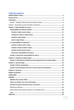 Référentiel de stage clinique des professionnels de santé