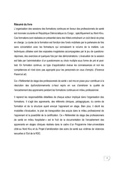 Référentiel de stage clinique des professionnels de santé