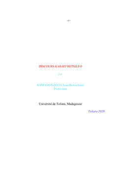 Discours kabary betsileo