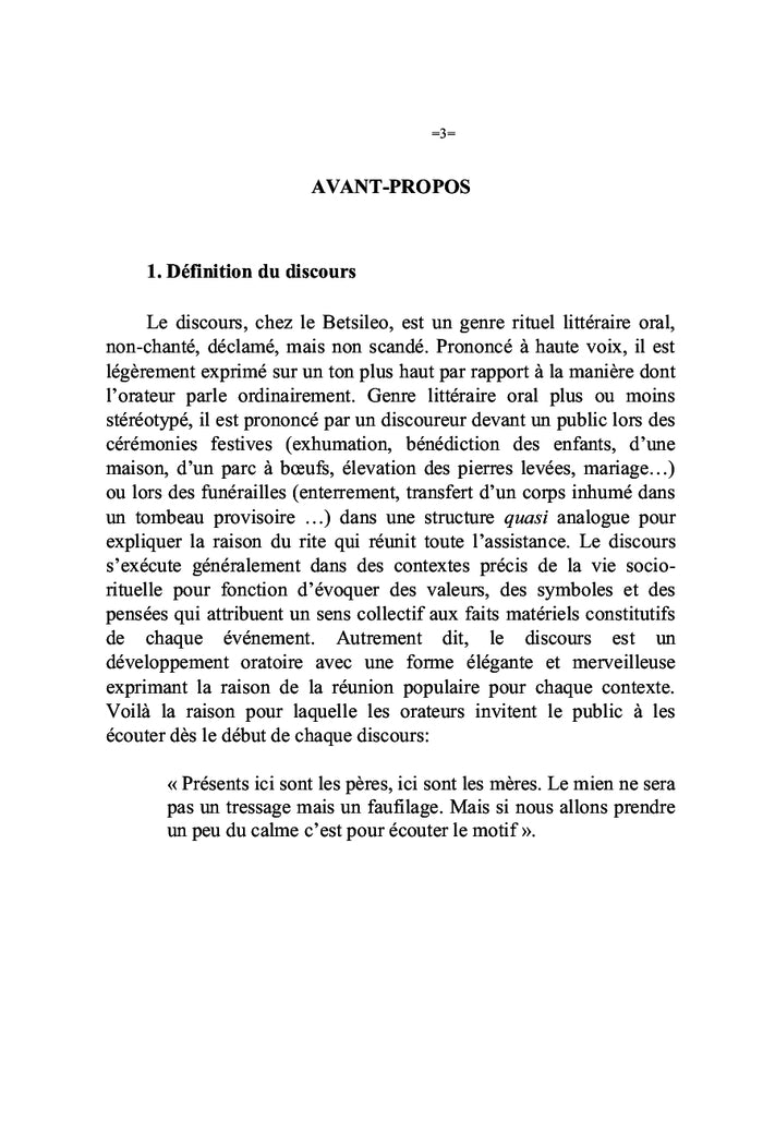 Discours kabary betsileo