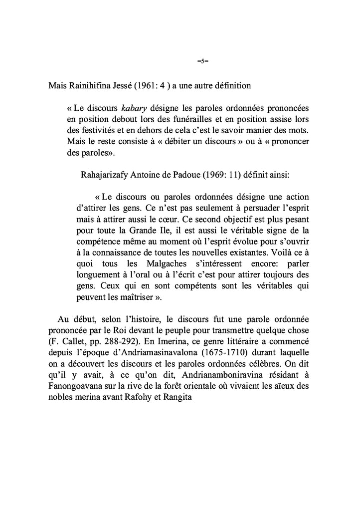 Discours kabary betsileo