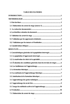 Projet d'élaboration d'un outil pédagogique: carnet de stage