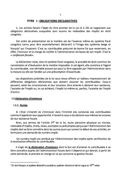 Procédures fiscales Congolaises
