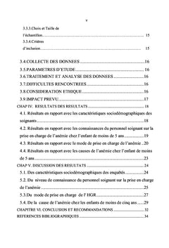 Prise en charge de l'anémie chez les enfants de moins de 5 ans