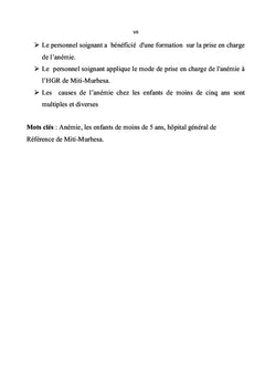 Prise en charge de l'anémie chez les enfants de moins de 5 ans