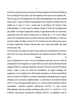 Prise en charge de l'anémie chez les enfants de moins de 5 ans