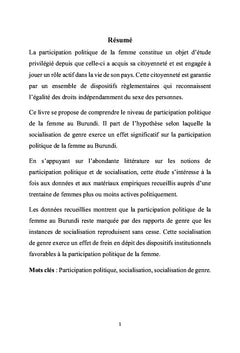 La participation politique de la femme au Burundi