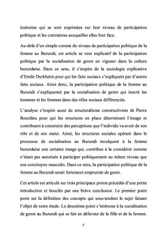 La participation politique de la femme au Burundi