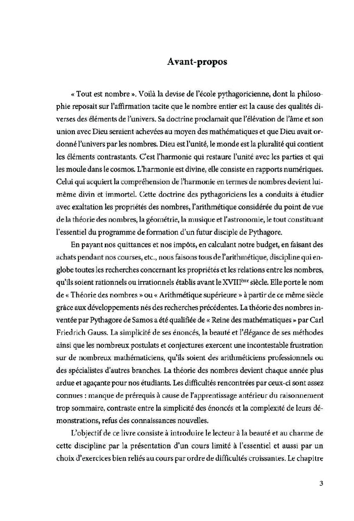 Cours de théorie des nombres