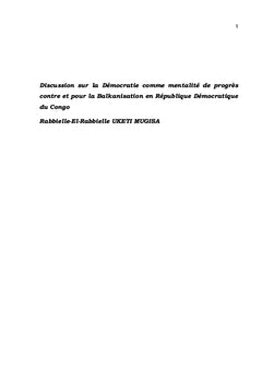 Discussion sur la Démocratie comme mentalité de progrès
