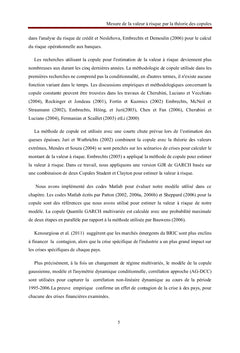 Mesure de la Valeur à Risque par la Théorie des Copules