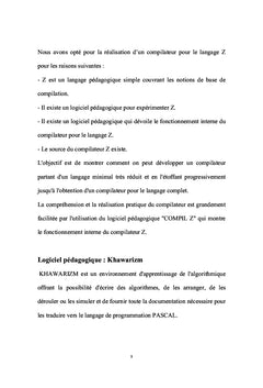 Réalisation d'un compilateur pédagogique