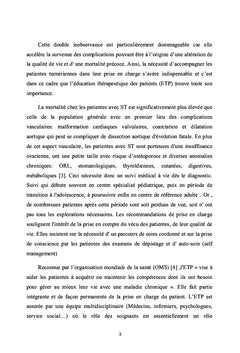 L' éducation thérapeutique des patientes avec Syndrome de Turner