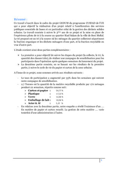 La sensibilisation et la participation au tri des déchets