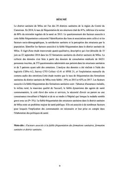Questionnement associé à la faible fréquentation des hôpitaux modernes