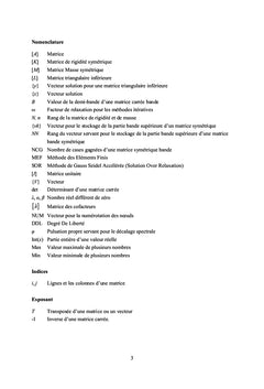 Matrices Bandes pour la Méthode des Eléments Finis