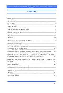 Inadéquation emploi-formation des jeunes en Côte d'Ivoire