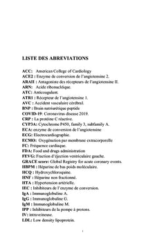 La COVID-19 et pathologies Cardiovasculaires