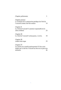 Les pouvoirs militaires du Chef de l'Exécutif
