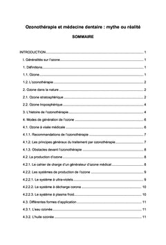Ozonothérapie et médecine dentaire: mythe ou réalité