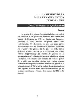 La gestion de la paie à l'examen national de BTS en GRH