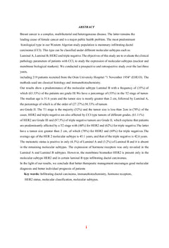 Cancer du sein et Evaluation de l'immunomarquage