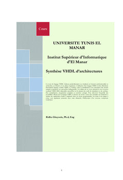 Synthèse VHDL d'architectures