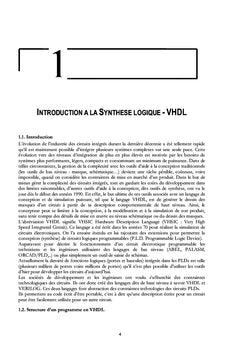 Synthèse VHDL d'architectures