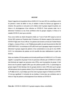 Association entre les groupes sanguins ABO, Rhésus et l'infection