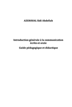 Introduction générale à la communication écrite et orale