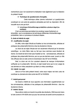 Connaissances, attitudes et pratiques des préservatifs féminins