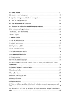 Effet de GA3 sur les paramètres morphologiques de l'ail Allium sativum