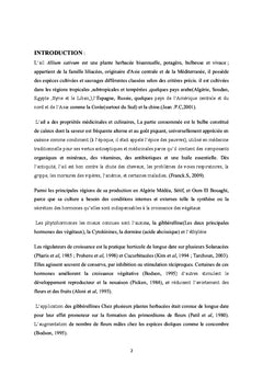 Effet de GA3 sur les paramètres morphologiques de l'ail Allium sativum