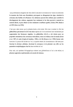 Effet de GA3 sur les paramètres morphologiques de l'ail Allium sativum