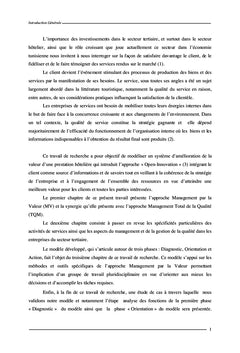 Modélisation d'un système d'amélioration d'une prestation hôtelière