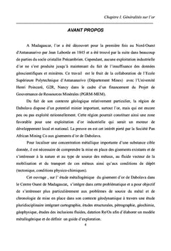 Le gisement d'Or de Dabolava-Madagascar