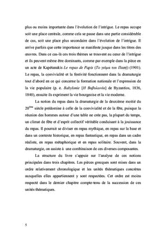 Besoins alimentaires, festivite et communication dans la dramaturgie