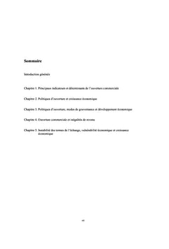 Politiques d'ouverture commerciale et développement économique
