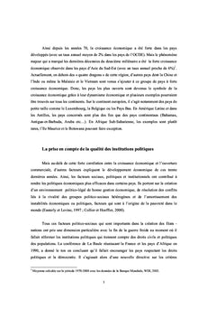 Politiques d'ouverture commerciale et développement économique