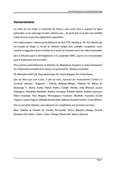 Santé publique et action humanitaire