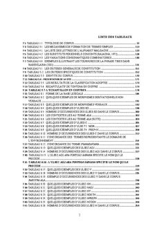 Méthodologie d'analyse des termes malgaches