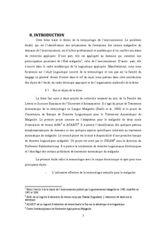 Méthodologie d'analyse des termes malgaches