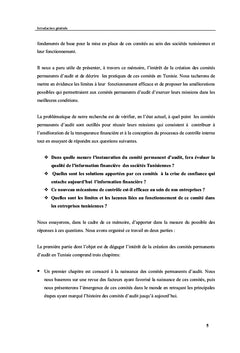 L'institution d'un comité permanent d'audit en Tunisie