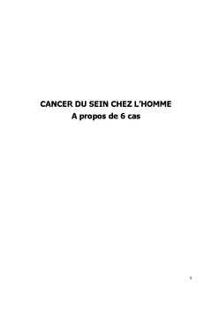 Cancer du sein chez l'homme