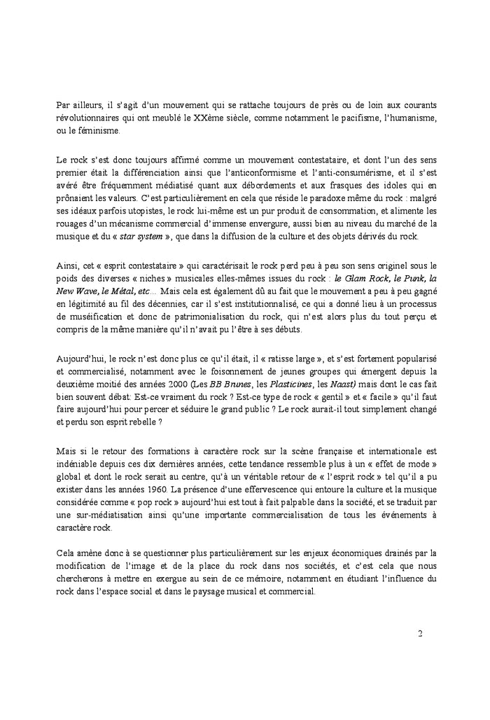 Sociologie du rock et stratégie de développement des groupes émergents